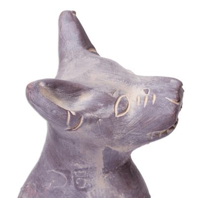 Alternate image for Western Mexico Pre-Hispanic Ceramic Grey Dog Ocarina Flute Grey Aztec Puppy