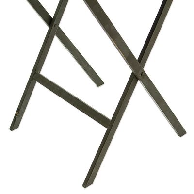 Alternate image for Handcrafted Blue Mandala Stained Glass Mosaic Folding Table Blue Circle Symmetry