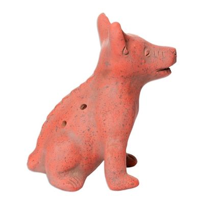 Alternate image for Western Mexico Pre-Hispanic Red Ceramic Dog Ocarina Flute Red Aztec Puppy