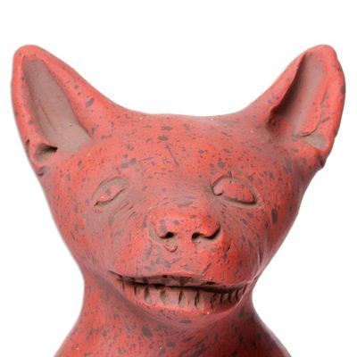 Alternate image for Western Mexico Pre-Hispanic Red Ceramic Dog Ocarina Flute Red Aztec Puppy