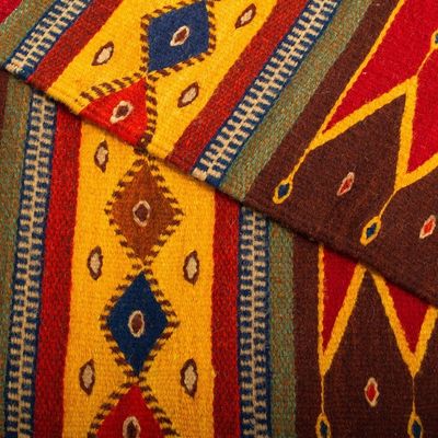 Alternate image for Unique Zapotec Wool Area Rug 2.5 X 10 Lavish Earth