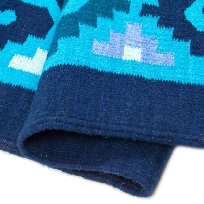 Alternate image for Zapotec wool rug 4x6.5 Seashells