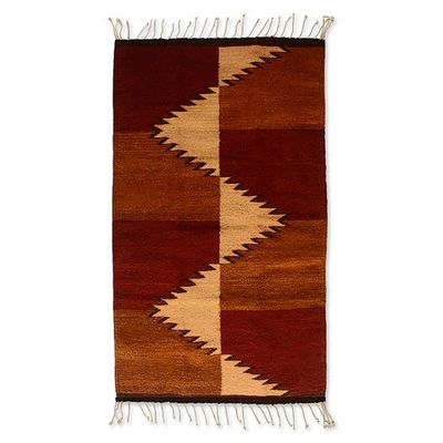 Alternate image for Zapotec wool rug 2x3.5 Mountain Paths