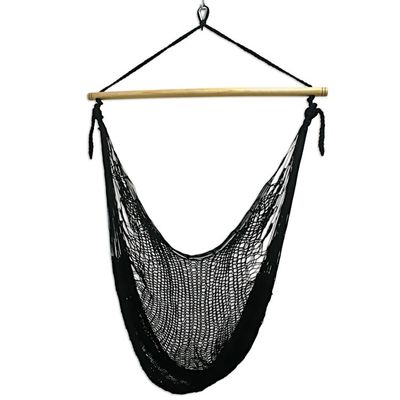 Alternate image for Black Nylon Hammock Swing Chair Handmade in Mexico Caribbean Nights