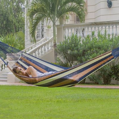 Alternate image for Mayan Rope Style Handmade Single Easy Travel Mexico Hammock Atlantis
