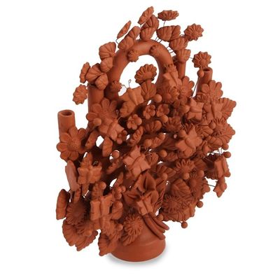 Alternate image for Handcrafted Nature-Themed Ceramic Candle Holder from Mexico Wonderful Spring