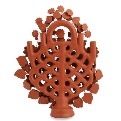 Alternate image for Handcrafted Nature-Themed Ceramic Candle Holder from Mexico Wonderful Spring