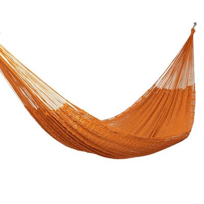 Alternate image for Solid Maya Orange Hand Woven Cotton Hammock Single Mango Paradise