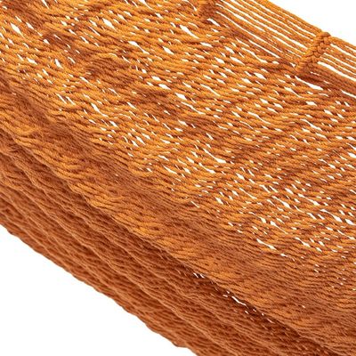 Alternate image for Solid Maya Orange Hand Woven Cotton Hammock Single Mango Paradise