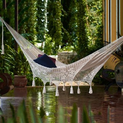 Alternate image for Hand Made Beige Cotton Mayan Hammock Double Caribbean Sands