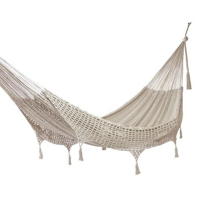 Alternate image for Hand Made Beige Cotton Mayan Hammock Double Caribbean Sands