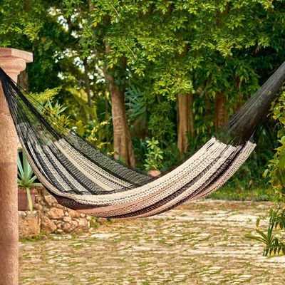 Alternate image for Black Ivory Hand Woven Hammock from Mexico Night Stripes