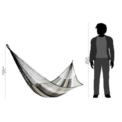 Alternate image for Black Ivory Hand Woven Hammock from Mexico Night Stripes