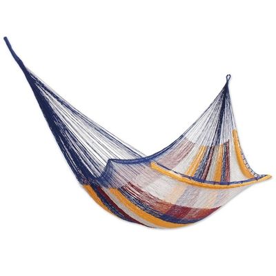 Alternate image for Hand Made Nylon Single Hammock with S-Hooks from Mexico Durango