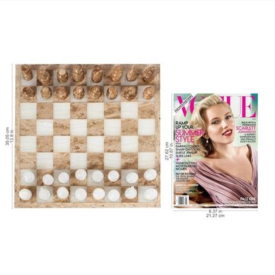 Alternate image for Onyx and Marble Chess Set in Brown and Beige 13.5 in. Natures Challenge