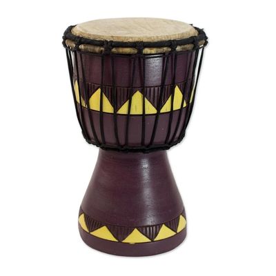 Alternate image for Authentic African Mini Djembe Drum Crafted by Hand African Aubergine