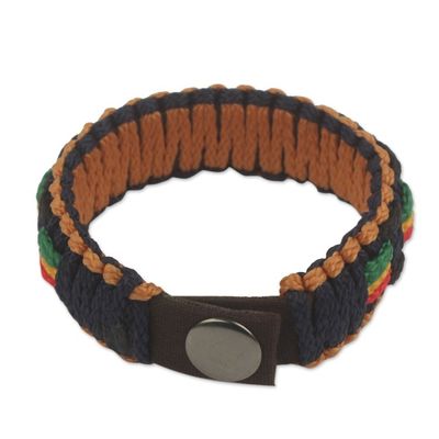 Alternate image for Mens Colorful Hand Woven Cord Bracelet from Africa Good Vibes