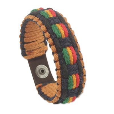 Alternate image for Mens Colorful Hand Woven Cord Bracelet from Africa Good Vibes