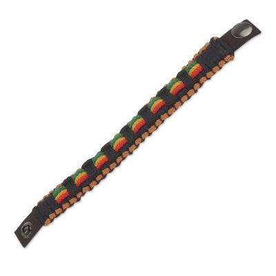 Alternate image for Mens Colorful Hand Woven Cord Bracelet from Africa Good Vibes
