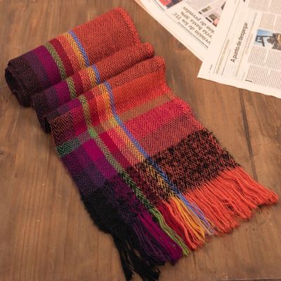 Alternate image for Multicolored 100 Alpaca Scarf Joyous Colors