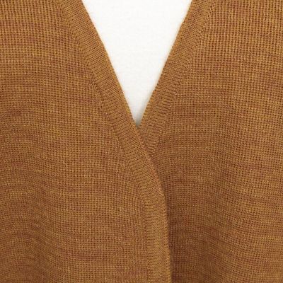 Alternate image for Knit Alpaca Blend Ruana in Sunrise from Peru Elegant Fashion in Sunrise