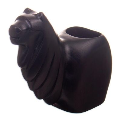 Alternate image for Traditional Inca Cedar Wood Conopa Tealight Candleholder Sacred Conopa