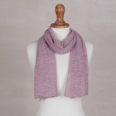 Alternate image for 100 Baby Alpaca Wrap Scarf in Petal Pink from Peru Petal Pink Gossamer