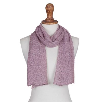 Alternate image for 100 Baby Alpaca Wrap Scarf in Petal Pink from Peru Petal Pink Gossamer