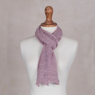 Alternate image for 100 Baby Alpaca Wrap Scarf in Petal Pink from Peru Petal Pink Gossamer
