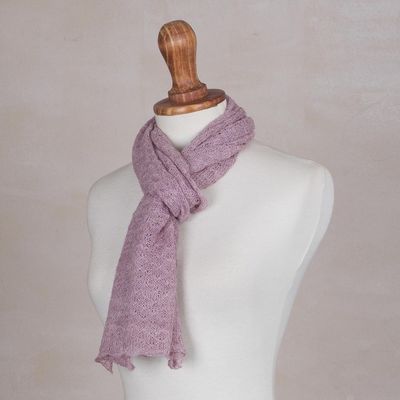 Alternate image for 100 Baby Alpaca Wrap Scarf in Petal Pink from Peru Petal Pink Gossamer