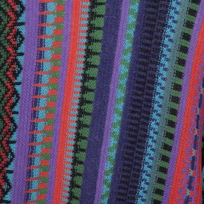 Alternate image for Fuchsia and Multi-Color Striped Acrylic Knit Ruana Garden Strata