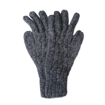 Alternate image for Alpaca Wool Gloves from Peru Lush Grey