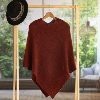 Alternate image for Womens Alpaca Wool Poncho Autumn Splendor