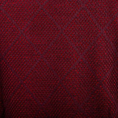 Alternate image for Mens Alpaca Blend Sweater in Red and Burgundy Made in Peru Textures Diamonds