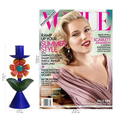 Alternate image for Floral Recycled Metal Candle Holder in Blue from Peru Highland Flower in Blue