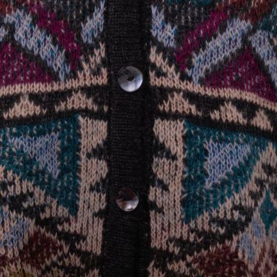 Alternate image for Baby Alpaca Blend Kimono Cardigan Sweater from Peru Rurichinchay Heights