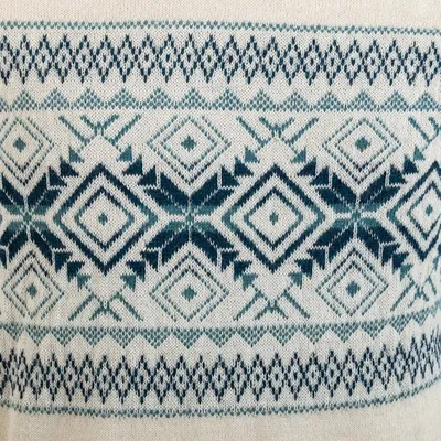 Alternate image for 100 Alpaca Mens Pullover Sweater with Geometric Design Clouds in the Andes