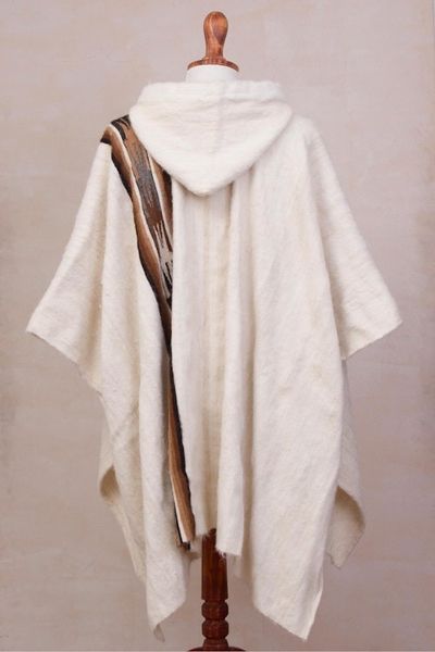 Alternate image for Mens Alpaca Wool Poncho Snowcapped Andes