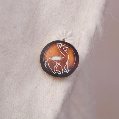 Alternate image for Mens Alpaca Wool Poncho Snowcapped Andes