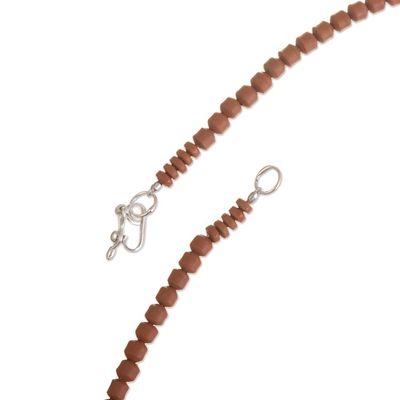 Alternate image for Blue Ceramic Bead Necklace and Earring Set from Peru Sky over Cusco