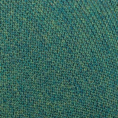 Alternate image for Green 100 Alpaca Poncho Crafted in Peru Embracing Forest