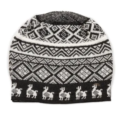 Alternate image for Black and White Diamond Motif Alpaca Blend Knit Hat Alpaca Parade in Black