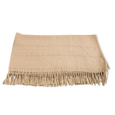 Alternate image for Alpaca Acrylic Blend Throw Blanket in Sand from Peru Sandy Passion