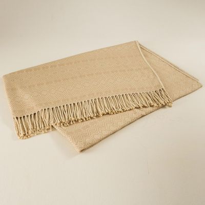Alternate image for Alpaca Acrylic Blend Throw Blanket in Sand from Peru Sandy Passion
