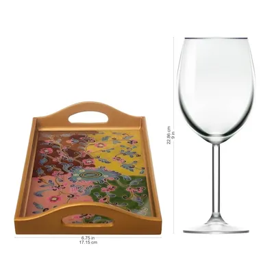 Alternate image for Reverse-Painted Glass Floral Tray Miraflores Flora