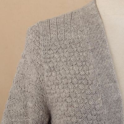 Alternate image for Long Alpaca Blend Cardigan Grey Textures