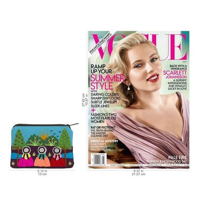 Alternate image for Applique Coin Purse Handmade in Peru A Walk in the Fields