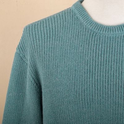 Alternate image for Recycled Fiber Baby Alpaca Mens Pullover in Light Azure Robins Egg