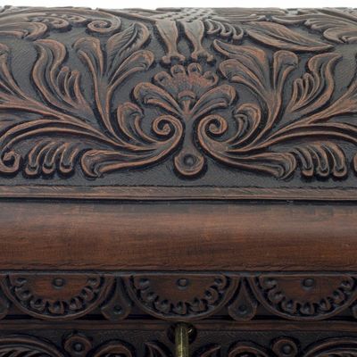 Alternate image for Cedar and Leather Floral Bird Decorative Box from Peru Andean Flight