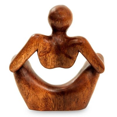 Alternate image for Thought and Meditation Wood Sculpture Abstract Sitting
